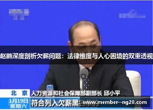 赵鹏深度剖析欠薪问题：法律维度与人心困境的双重透视